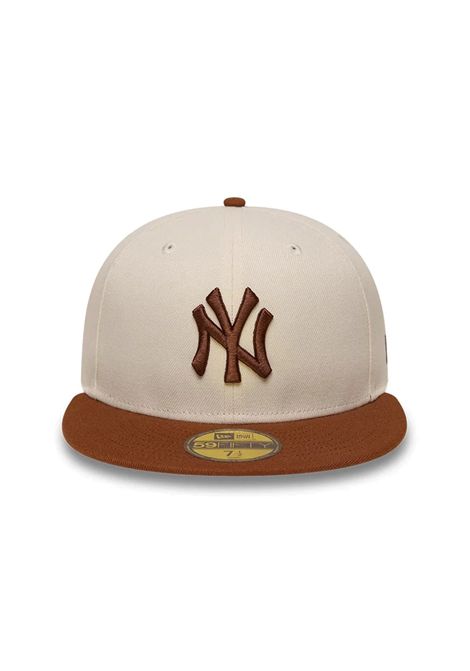 New Era 59FIFTY Fitted New York Yankees MLB League Essentials Cap Cream Brown Unisex NEW ERA | Caps | 60951074-